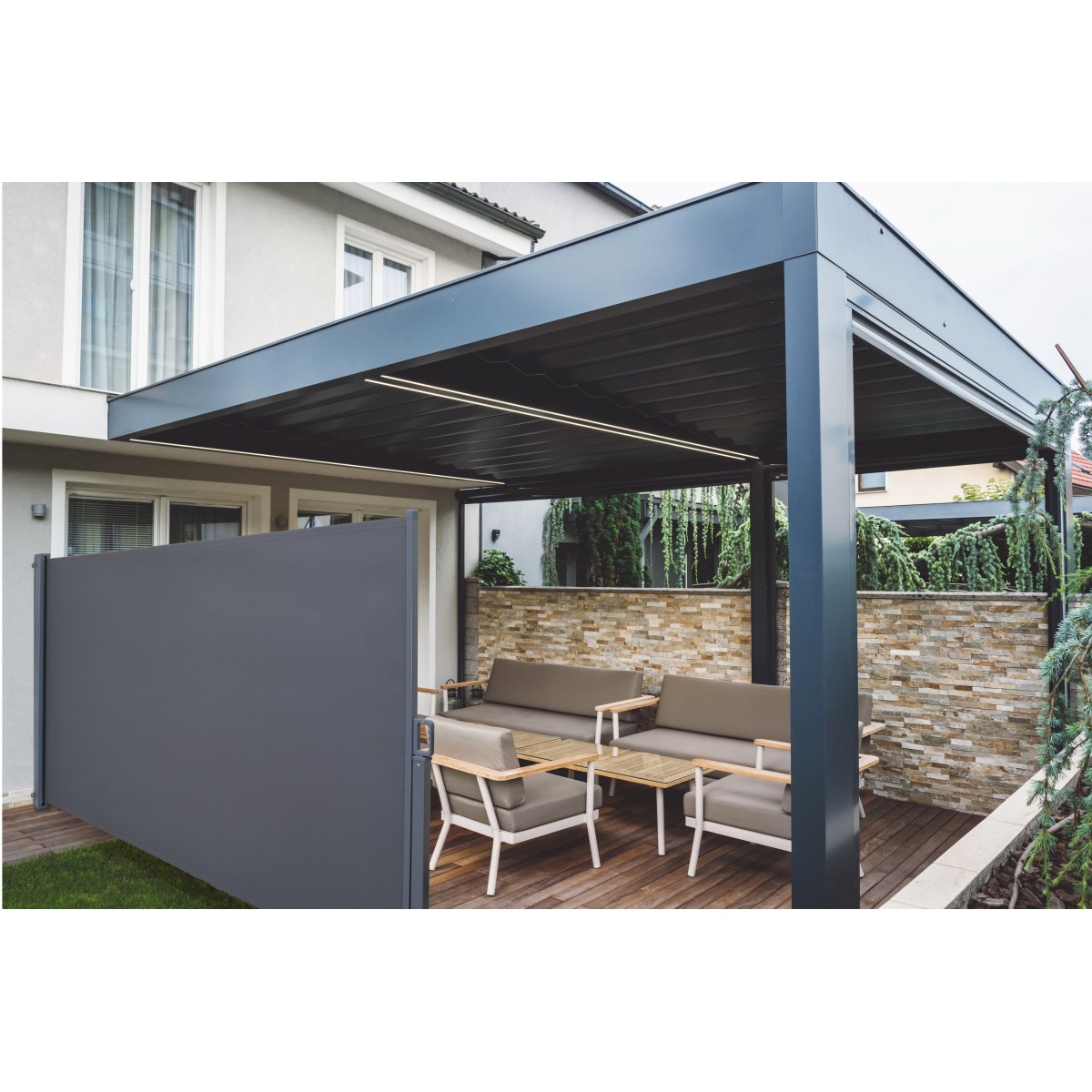 Store latéral rétractable 180 × 300 cm – Anthracite | Canopée Store