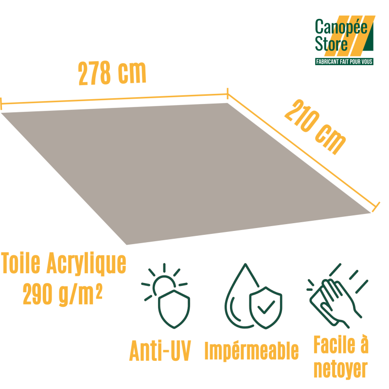 copia de Toile Grise en acrylique de 270 g/m²
