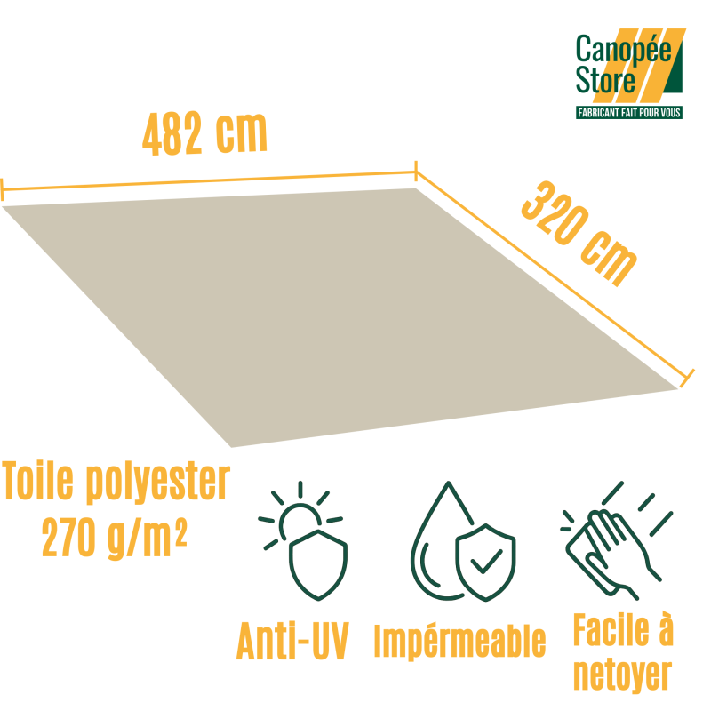 copia de copia de Toile Grise en acrylique de 270 g/m²