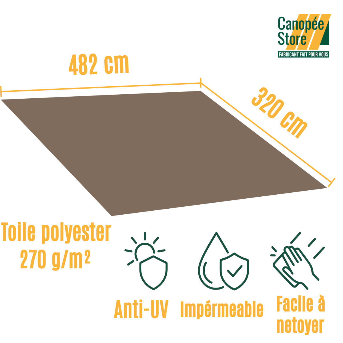 copia de copia de copia de Toile Grise en acrylique de 270 g/m²