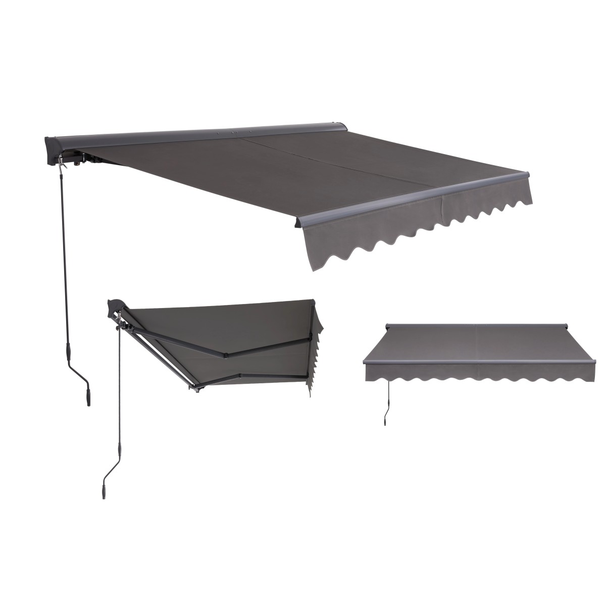 Store Banne Manuel Canopée   Semi Coffre 3 x 2.5m – Store Rétractable pour Terrasse, Balcon & Jardin