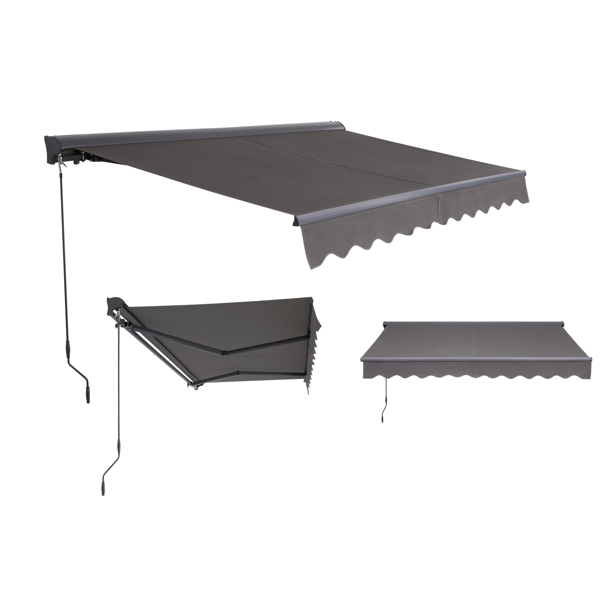 Store banne manuel semi coffre gris 3X2m SKD (Semi Knock Down) Store banne manuel semi coffre gris 3X2m SKD (Semi Knock Down)