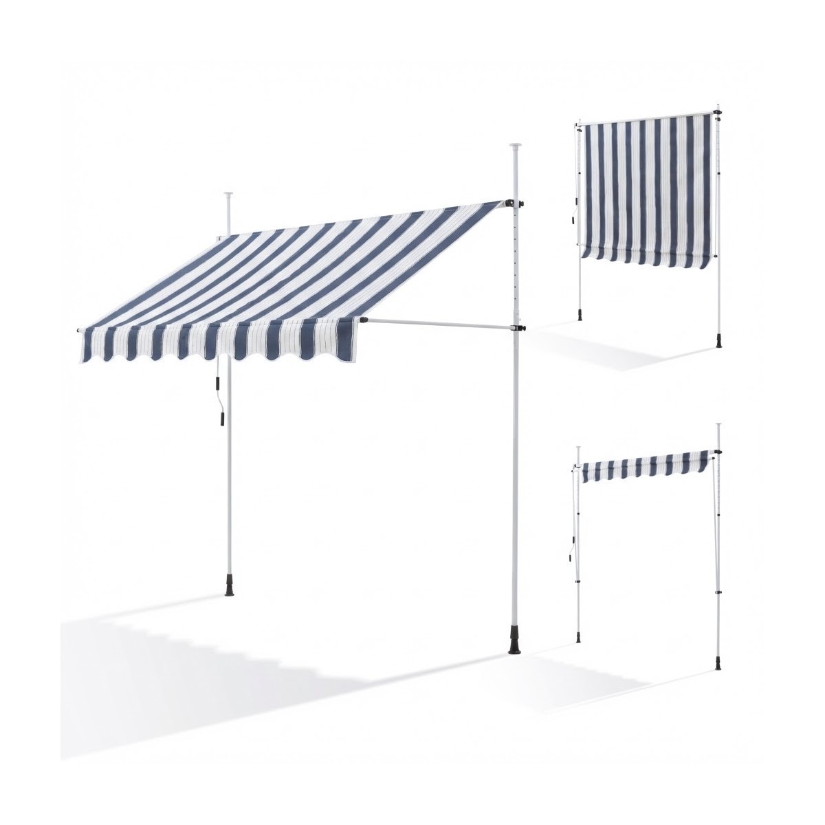 copia de Store Banne Manuel Beige Rétractable avec Manivelle Sans Perçage