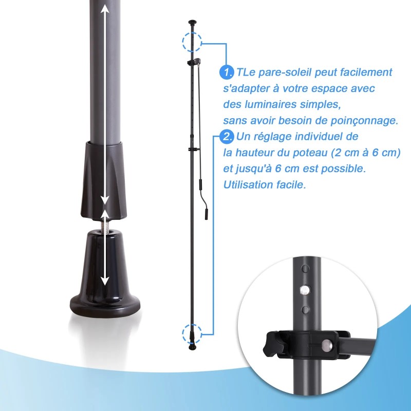 copia de copia de copia de Store Banne Manuel Beige Rétractable avec Manivelle Sans Perçage