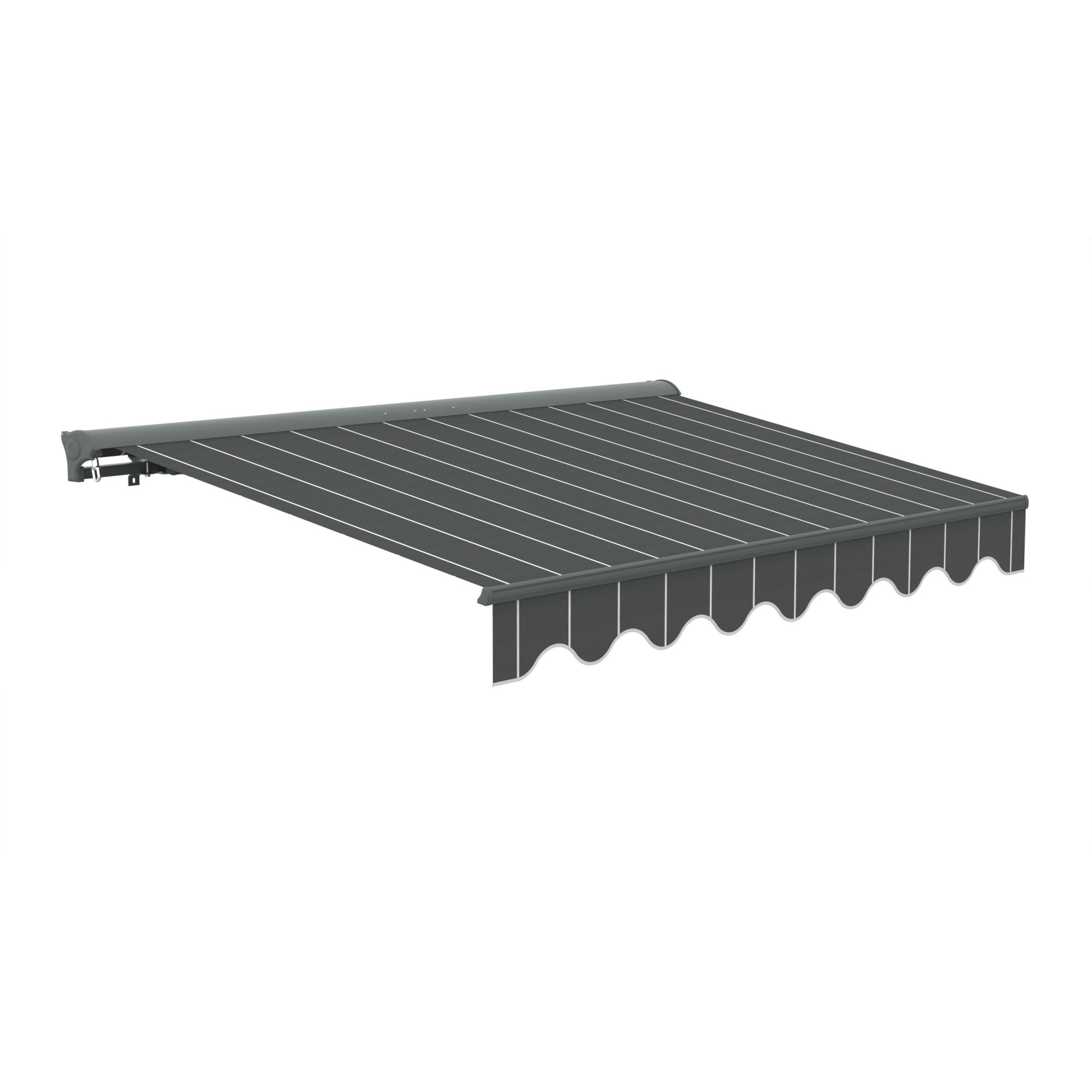 Store banne manuel semi coffre gris 4X3m SKD (Semi Knock Down)