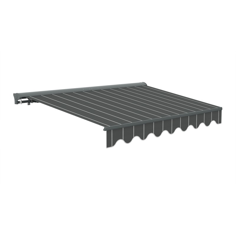 Store banne manuel semi coffre gris 4X3m SKD (Semi Knock Down)