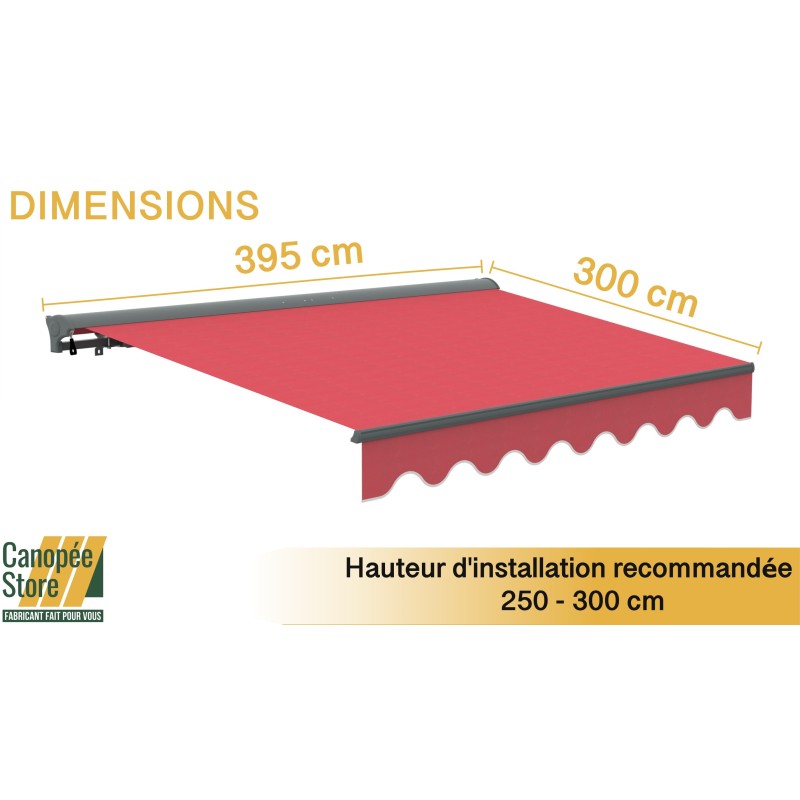 Store banne manuel semi coffre gris 4X3m SKD (Semi Knock Down)