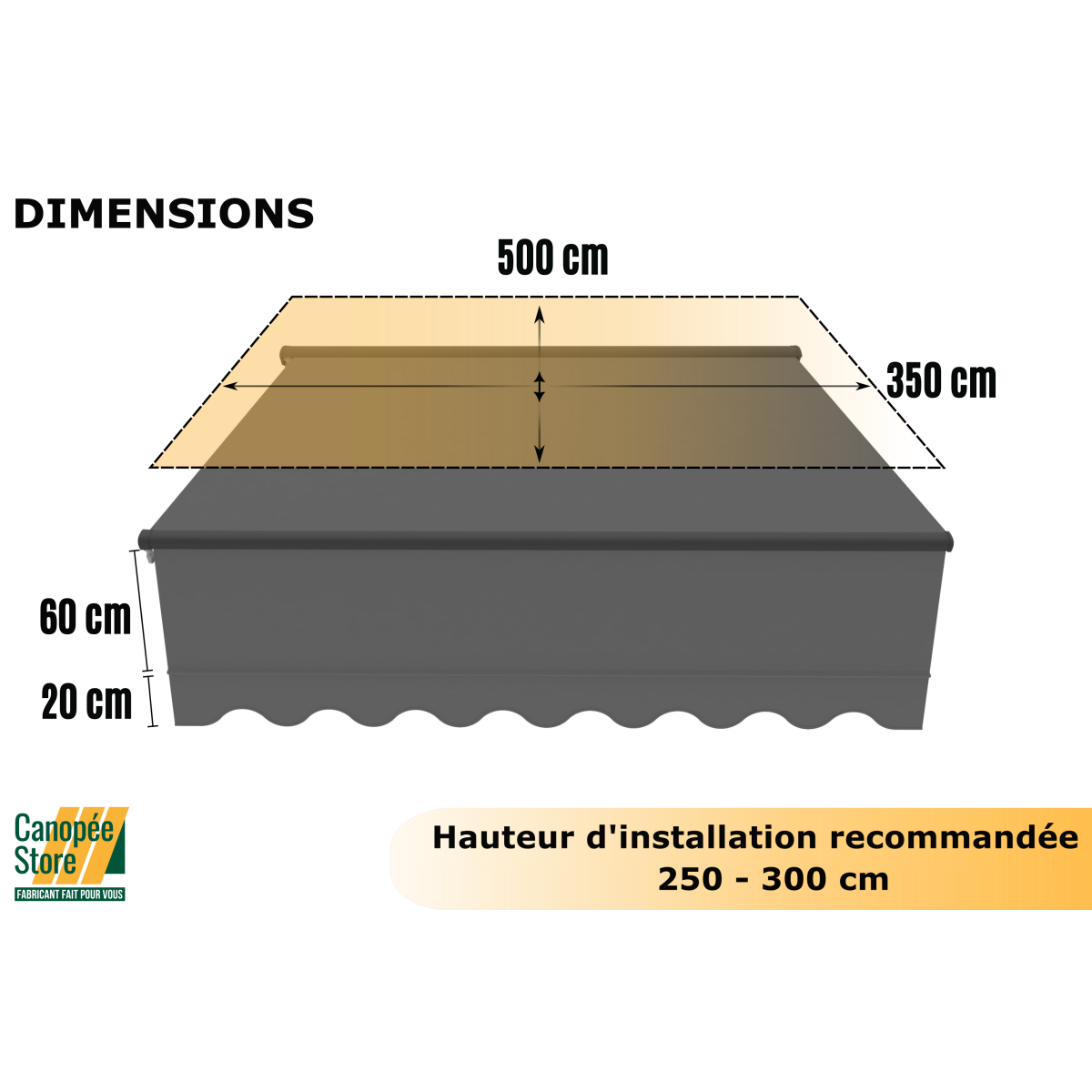 Store Banne Motorisé et Manuel Semi Coffre Gris 4 x 3m